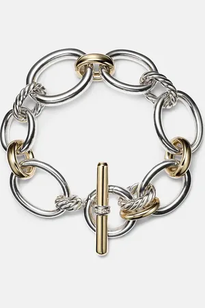 David Yurman Pulsera de cadena DY Mercer® de oro de 18 ct y plata de ley con diamantes