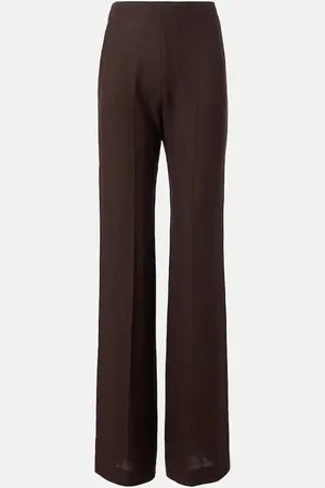 Loro Piana Pantalones flared Timi de crepé de lino