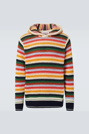 Orlebar Brown Sudadera con capucha de algodón a rayas