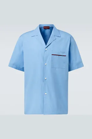 Gucci Camisa en popelín de algodón con Web