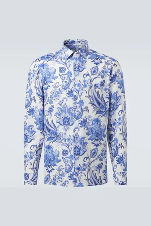 Etro Camisa Roma de lino estampada