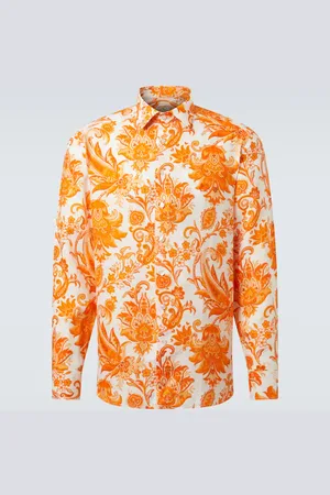 Etro Camisa Roma de lino estampada