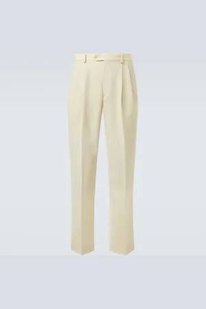 Auralee Pantalones rectos de lana y mohair