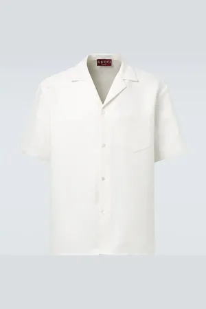 Gucci Camisa bowling en mezcla de lino