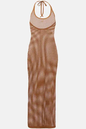 Courrèges Courrèges Vestido midi en malla de algodón