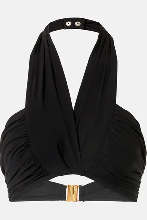 Balmain Top de bikini halter drapeado
