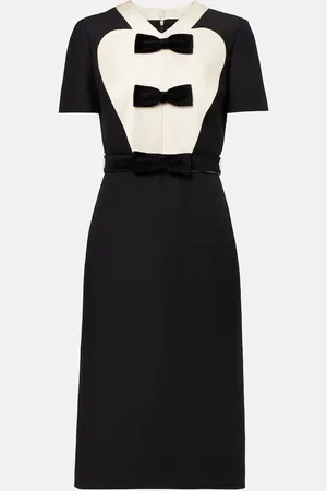 VALENTINO Vestido midi de Crepe Couture con lazo