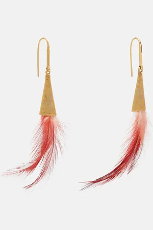 Isabel Marant Pendientes con colgante de pluma