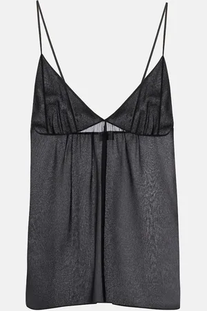 Saint Laurent Top lencero en satén de seda