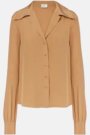 Saint Laurent Blusa de seda en crepé de china