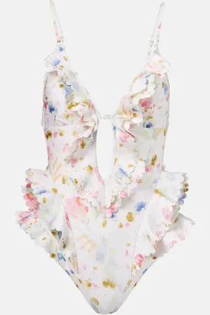 ZIMMERMANN Bañador con volantes floral