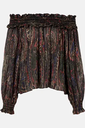 Saint Laurent Top de seda con paisley