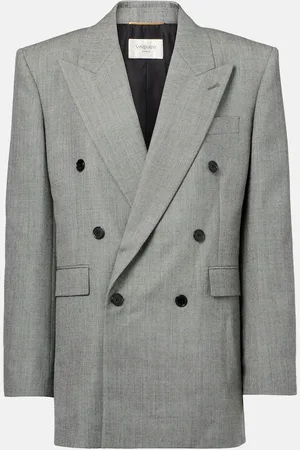 Saint Laurent Blazer cruzado en sarga de lana