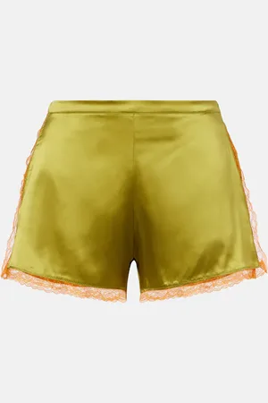 DRIES VAN NOTEN Shorts de satén con mezcla de seda