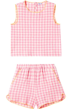 Il gufo Set de top y shorts a cuadros vichy