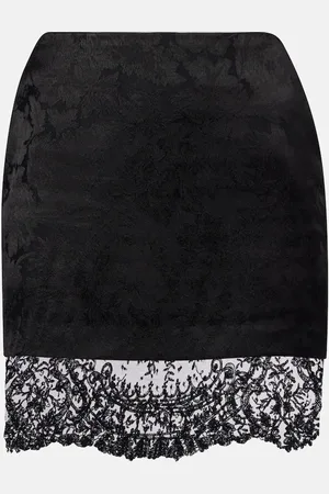 Saint Laurent Minifalda de jacquard con encaje
