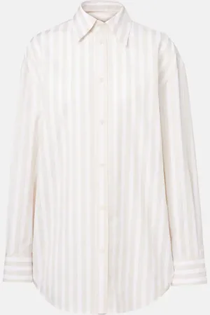 Saint Laurent Camisa Cassandre de algodón a rayas