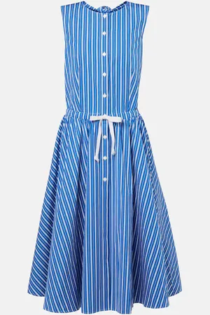 Patou Vestido camisero de algodón a rayas