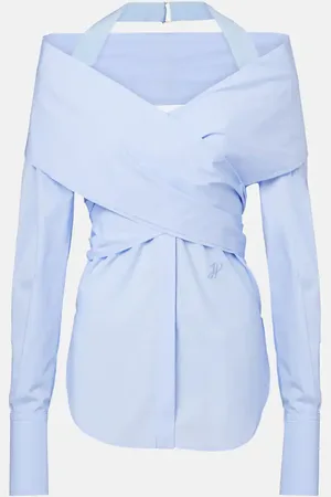 Patou Blusa en popelín de algodón drapeada