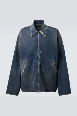 Balenciaga Chaqueta en denim con efecto desgastado