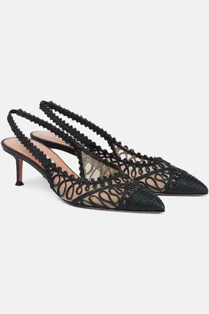 Aquazzura Salones destalonados Kahlo 50 de efecto rafia