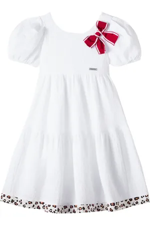 MONNALISA Vestido de algodón con lazo