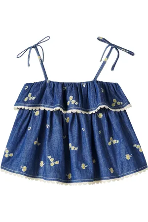 ZIMMERMANN Top Lucky en denim bordado