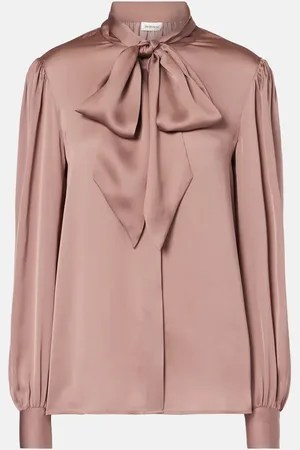 Saint Laurent Blusa de charmeuse de seda