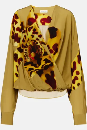 DRIES VAN NOTEN Blusa de satén estampada