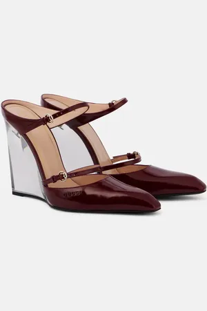 Gucci Cuñas de piel con logo