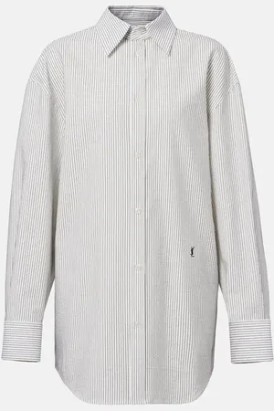 Saint Laurent Camisa Cassandre de algodón a rayas