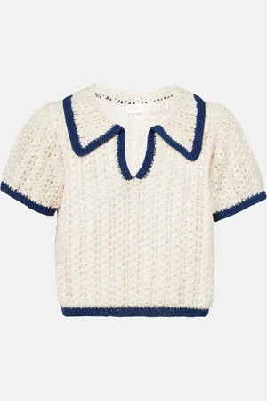 ANNA KOSTUROVA Polo Coastal en croché de algodón