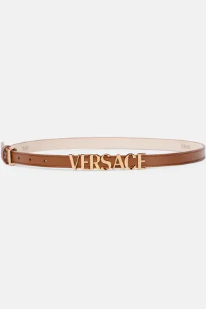VERSACE Cinturón de piel con logo