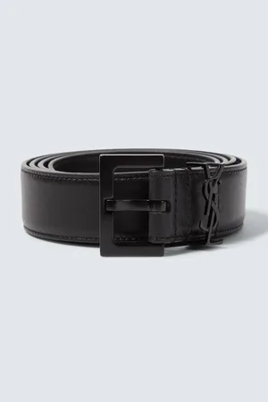 Saint Laurent Cinturón Cassandre de piel