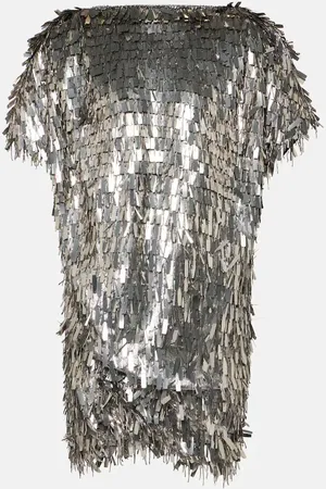 Isabel Marant Vestido corto Carla de mezcla de seda adornado