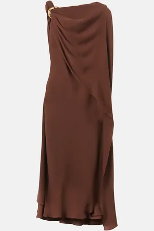 Gucci Vestido midi de satén drapeado