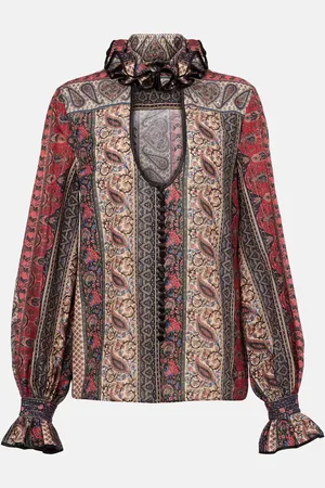 VALENTINO Blusa en muselina de algodón con paisley