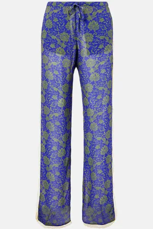 DRIES VAN NOTEN Pantalones rectos en jacquard floral