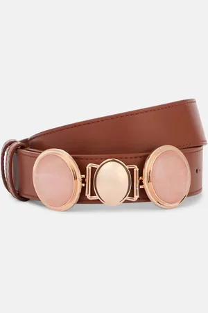 GABRIELA HEARST Cinturón Grange Rose Quartz de piel adornado