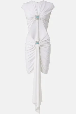 CHRISTOPHER ESBER Vestido corto de jersey con aberturas fruncido