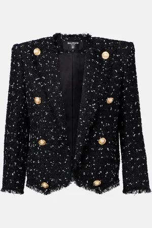 Balmain Chaqueta Spencer de tweed