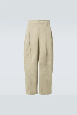 LEMAIRE Pantalones tapered Maxi Pleated en sarga de algodón