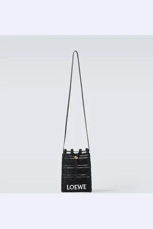 Loewe Bolso al hombro de rafia con logo