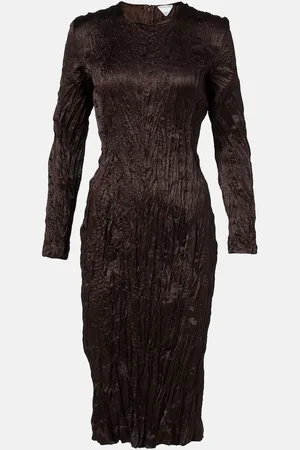 Bottega Veneta Vestido midi de satén