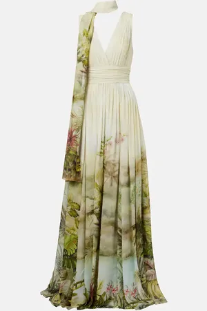 Elie saab Vestido de fiesta en georgette con pañuelo