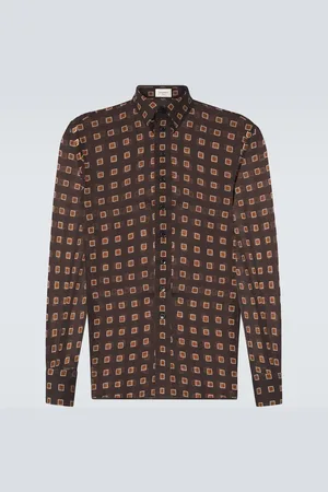 Saint Laurent Camisa de lana estampada