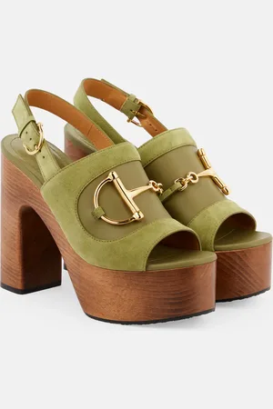 Gucci Sandalias destalonadas de ante con Horsebit