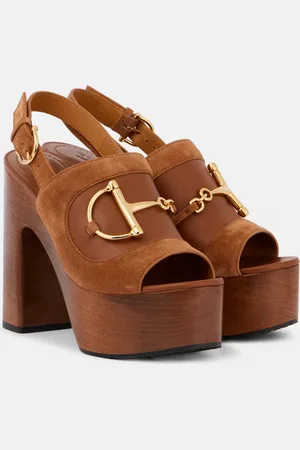 Gucci Sandalias destalonadas de ante con Horsebit
