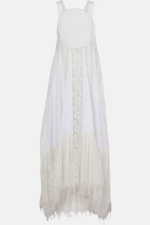 Loewe Vestido largo de algodón con encaje