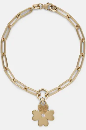 Foundrae Brazalete Four Heart Clover de oro de 18 ct con diamantes